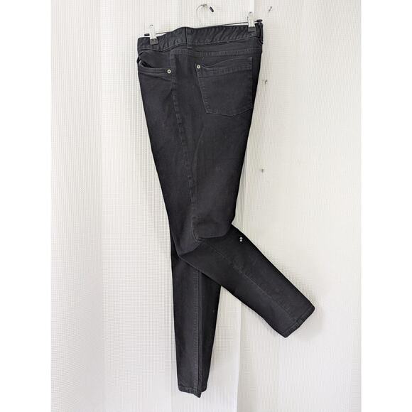 MOSSIMO! DEEP, SATURATED BLACK SKINNY PREMIUM DENIM 5 POCKET JEANS, PANTS! SZ 14 - Picture 6 of 11